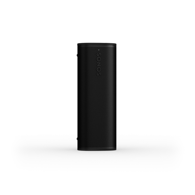 Close up of a premium wireless speaker showing acoustic drivers